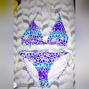 Women's peace sign 2 piece bakini set